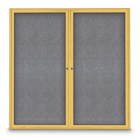 United Visual Products Sliding Door Indoor Enclosed Corkboard, 9 UV9030ACSH-BLACK-BLACK